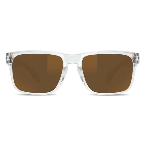 Image of BNUS Corning Glass Lens Sunglasses for Men Women, Polarized Option UV400 | Hard, scratch-resistant Corning glass lenses, UV protection, no-paint frame, spring hinges - ideal for driving & fishing