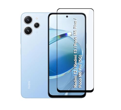 Image of DD SON Tempered Glass for Redmi 12 / Redmi 13 / Poco M6 Plus /Poco M6 Pro (5G) | Screen Protector Full HD Quality Tempered Glass Anti-Scratch Edge to Edge Coverage with Easy Installation Kit (Black)