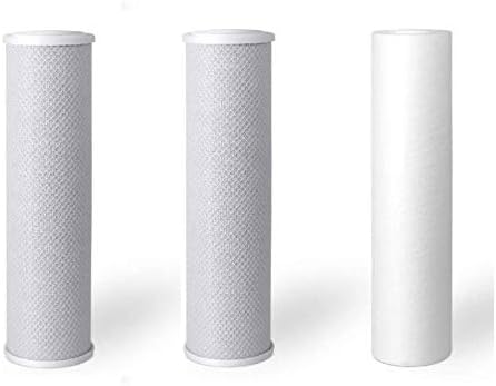 Oceanic Water Systems 3 filtros de agua de ósmosis inversa de repuesto Sedimento de 2.5 x 10 pulgadas + bloque de carbono