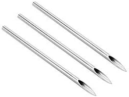 BodyJewelryOnline Ear Nose Body Piercing Needles Pack [100 Pieces], Hollow Design, 13g Straight Needle, 2" Long, Surgical Stainless Steel, Super Sharp Tip, Individually Sealed, 100% Sterilized
