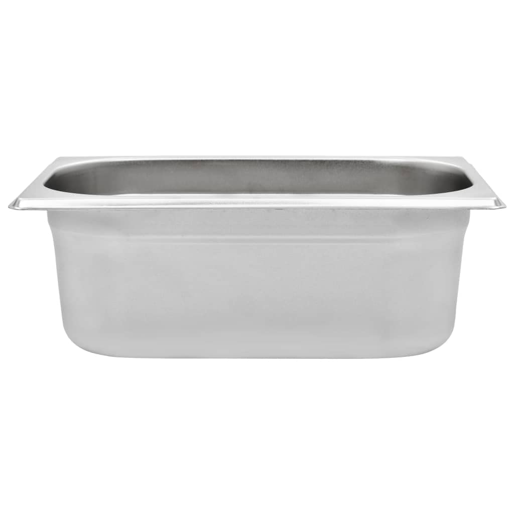 vidaXL 8 x Gastronorm-Behälter GN 1/1, 100 mm, Edelstahl, rostfrei, leicht zu reinigen, spülmaschinenfest, Lebensmittelbehälter, Küchenutensilien, Serviertablett, Snack-Halter