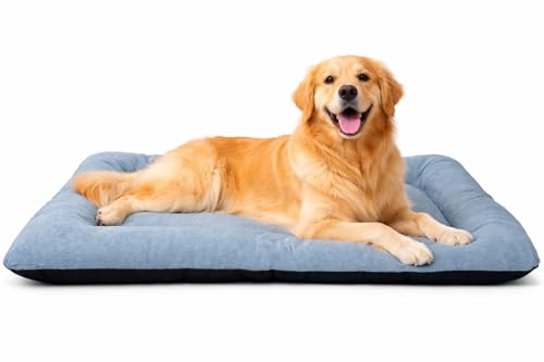 CozyPaws Premium Soft Reversible Velvet Dog Bed with PP Fiber Filling | Comfortable Pet Bed for Dogs, Cats & Rabbits | Washable & Lightweight | Grey & Black | Large (115 x 90 x 10 cm)