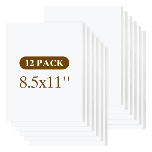 Mat Board Center 12 Pack 8.5x11 White Foam Boards Acid Free 1/8 inch Thick