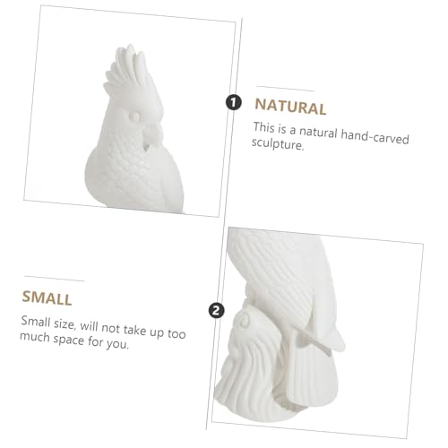 Perroquet en céramique blanc sculpté main pour une décoration chic - 8
