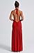 Memoriesea Women's Sexy Halter Deep V Neck High Slit Ruched Party Cocktail Maxi Dress Red