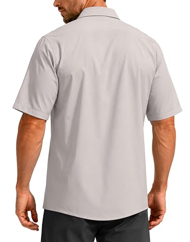 Image of G Gradual Men's Fishing Shirts with Zipper Pockets UPF 50+ Lightweight Cool Short Sleeve Button Down Shirts for Men Hiking
