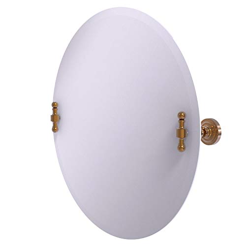 Image of Allied Brass RD-90 Frameless Round Tilt Beveled Edge Wall Mirror, Brushed Bronze