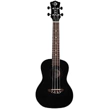 Luna Vintage Mahogany Concert Ukulele, Black Satin