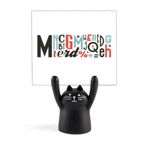 Porte-mémo citation alphabet chat noir pour ranger ses notes de bureau