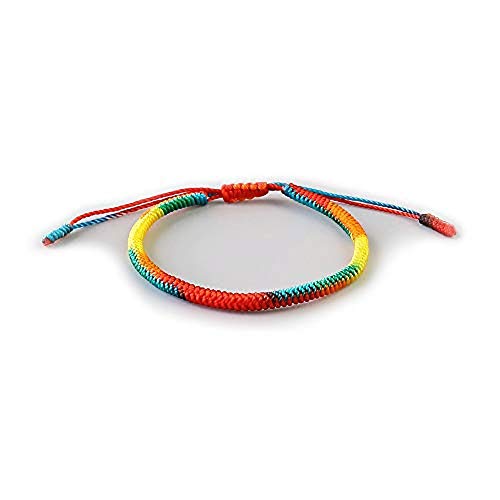 EXINOX Pulsera Espiritual Tibetana | Multicolor | Hombre Mujer | Pulsera Hecha a Mano | Nudo Tradicional Budista | Chakras Energia Positiva Cover