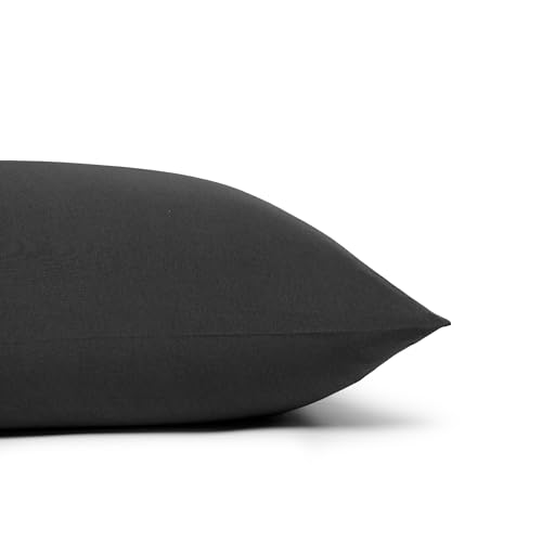 Image of Amazon Basics 100% Cotton Jersey Bed Sheet Set, Queen, Black, Solid