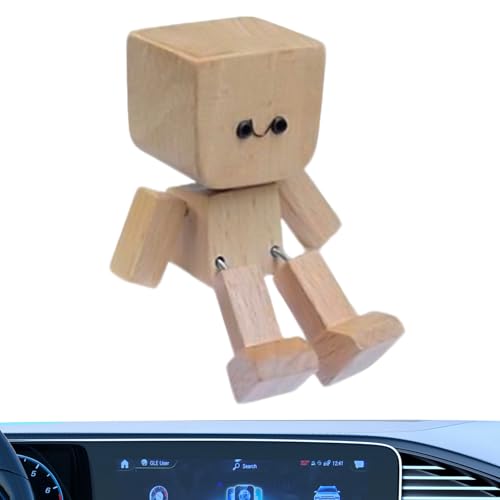 Bonhomme en bois magnétique pour tableau de bord cadeau accessoire auto - 2