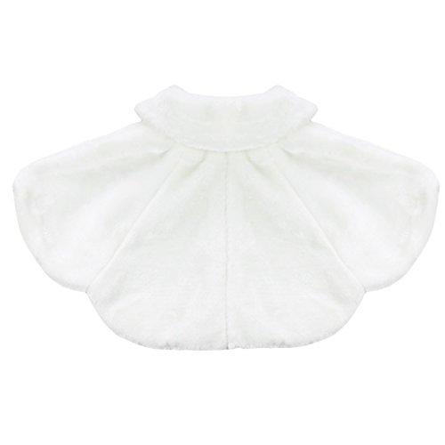 Image of Agoky Flower Girls Faux Fur Bolero Shrug Shoulder Wrap Cape Wedding Prom Party Dress Cape Coat Stole