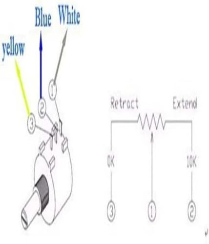 Actuador lineal de 12V con potenciómetro integrado y carrera de 200 mm 7
