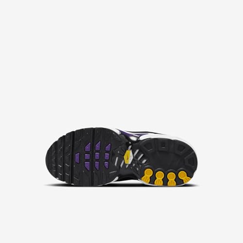 Nike Air Max Plus Little Kids' Shoes (CD0610-024, Black/Voltage Purple/Purple Agate/Total Orange) Size 22