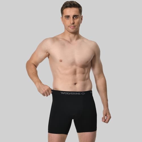 WOLVERINE Men's Boxer Briefs Soft Breathable Moisture-Wicking with Tag Free Underwear for Men 3-Pack3