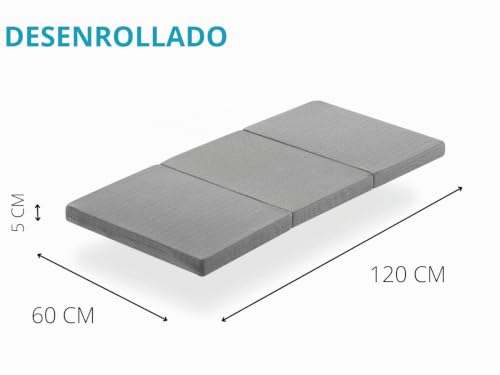 Miniatura 4 de Colchón De Cuna De Viaje Plegable 120x60 Cm, Colchoneta Espuma, 5 Cm De Grosor, Plegable, Colchón Parque Cuna,3 Piezas