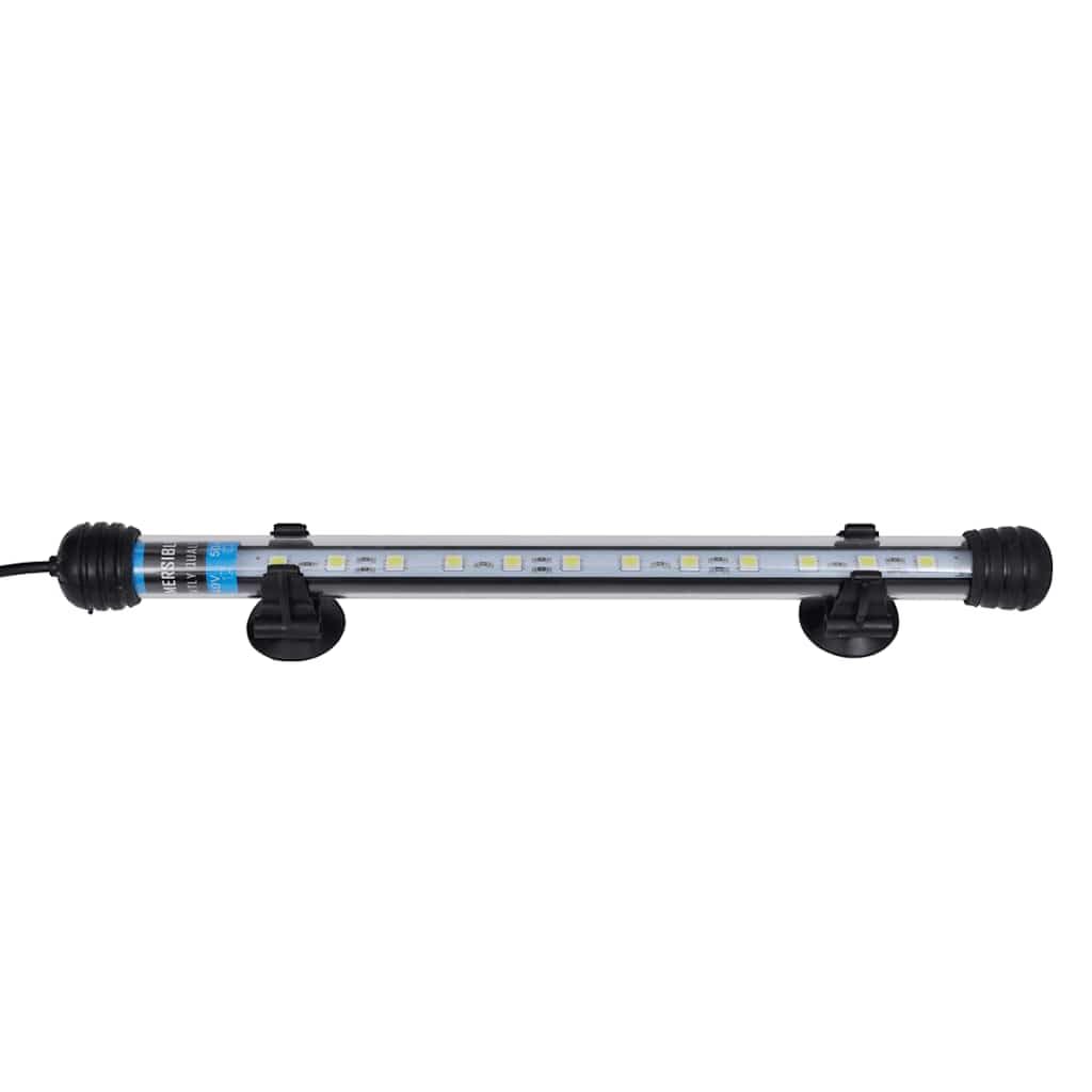 LED Aquarium Lampe 28 cm, kaltweißes Licht für Becken und Terrarium, 12 LEDs, 2,6 W, IP67 wasserdicht, 163 cm Kabel, für Süßwasser, Meerwasser, Aquascape