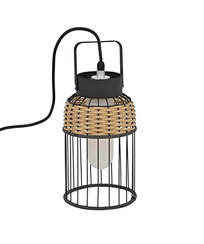 Corep Lampe baladeuse métal extérieur noir/naturel IVOA E27