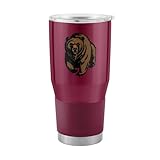 Logo Brands NCAA Montana Grizzlies - 30oz Gameday Stainless Steel Tumbler, Double-Wall Vacuum Insulated, Slider Lid, Ergonomic Design, Silicone Grip