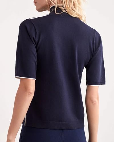 Image of Company Ellen Tracy Women's Women's Mock Neck Sweater, Carlee Elbow Sleeve Turtleneck Pullover Shirt Top