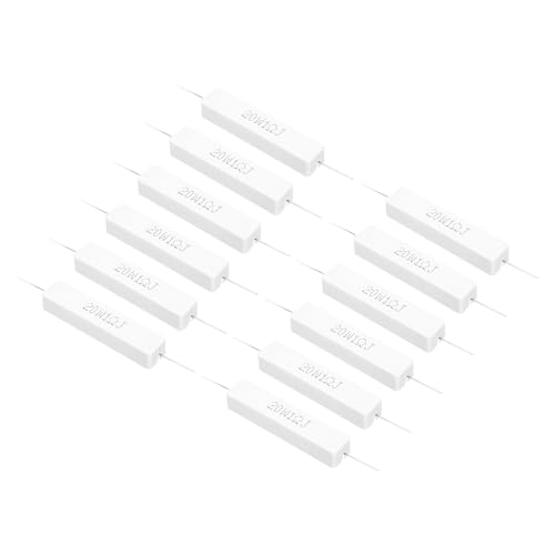 Image of PATIKIL 12 Pcs 1 Ohm Resistors, 20W Ceramic Cement Resistor Power Cement Resistor Kit Tolerance 5% for Power Adapters Audio Computer TV Circuit Board