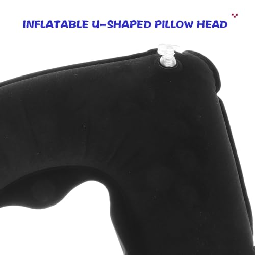 Almohada Inflable de Viaje U-Shaped Compacta Negra miniatura 3