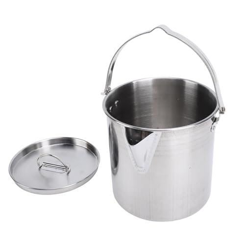 Camping Kettles For Boiling Water,1.2L Coffee Pot Stainless Steel Camping Pot Portable Outdoor Coffee Pot Camping Tea Kettle For Picnic, Gatherings