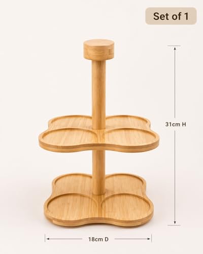 Image of 360 Rotating Spice Rack Organiser, 2-Tier Bamboo Stand with 8 Glass Jars, 250ml Each, BPA Free, Kitchen Storage