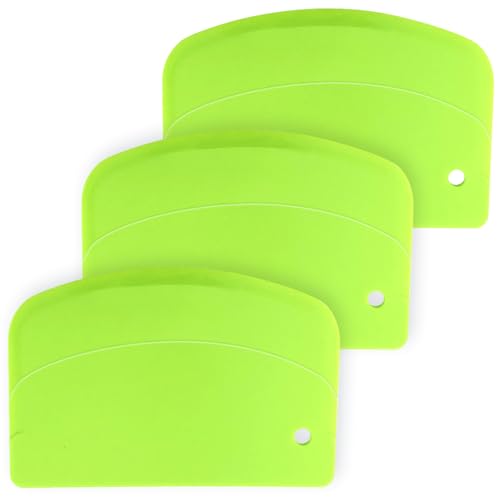 3PCS Dough Scraper Set Bench Scraper for Baking with Flexible Edge