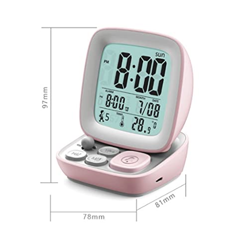 Reloj despertador digital infantil retro de mesa recargable con música 3