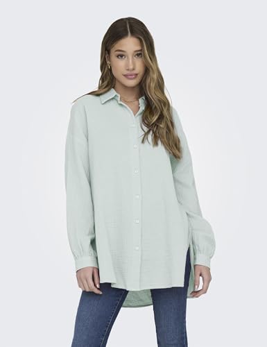 ONLY Damen ONLTHYRA Oversized Shirt NOOS WVN 15267998 ,Harbor Gray ,XS 2