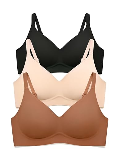 Image of Wireless Jelly Bras for Women No Underwire - S-2XL Seamless Padded T-Shirt Bralette with Support, Comfortable Everyday Bra