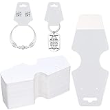 200 PCS Bracelet Display Cards, Adhesive Necklace Keychain Display Cards Jewelry Choker Card Holder Kraft Paper Hanging Jewelry Tags for Selling Packaging Necklaces, Bracelets, Keychains