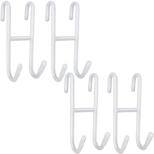 4 Pack Shower Door Hook,White Over The Glass Door Towel Hooks For Bathroom Frameless Glass Shower Door Heavy Duty Rubber Coated Rack Hook For Hanging Towels, Loofah, Squeegee, Robe, Bathing Suits #TOP28