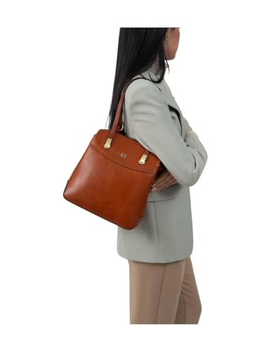 Sac transformable de luxe Hexagona Ondine en cuir cognac finitions premium
