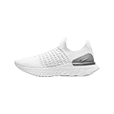 Nike React Phantom Run Flyknit 2 Women's Road Running Shoes (CJ0280-100, True White/White/Pure Platinum/Metallic Silver) Size 5.5