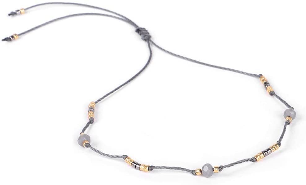 Tobillera de cuentas boho ajustable un regalo casual ideal de hilo de cera para niñas