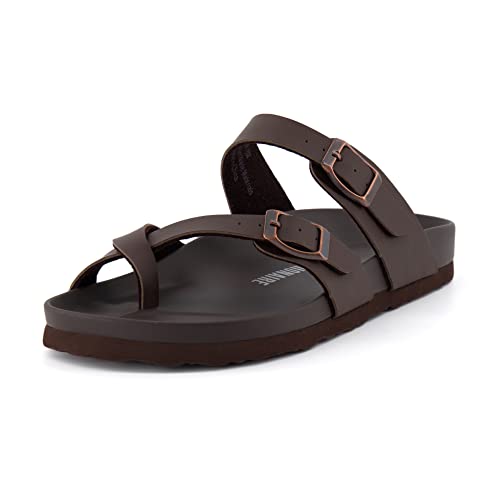 Sandalo Donna Cushionaire Leah Con Plantare In Sughero - Marrone Oleoso