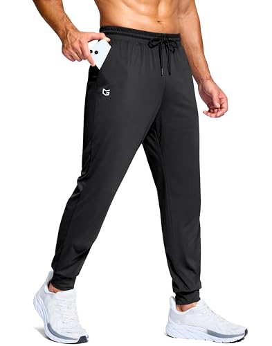 G Gradual Men's Joggers Lightweight Athletic Workout Pants with Pockets Stretch Track Running Sweatpants for Men Gym Sports(Black,M)