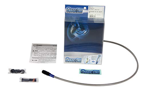 SWAGE LINE(�X�E�F�b�W���C��) �t�����g�u���[�L�z�[�X�L�b�g �A���~(�u���b�N/�u���b�N) �N���A�z�[�X HORNET250 03-07 BAF155 [HTRC9]