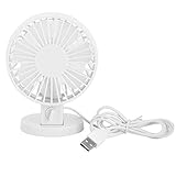 LIYJTK Mini ventilatore da tavolo portatile Ventola USB ultra silenziosa Regolazione a 45° per desktop da ufficio domestico (Bianca)