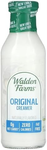 Walden Farms Original Coffee Creamer – Zero Calorie, Sugar Free, Keto & Fat Free Non-Dairy Creamer for Coffee, Lattes & Cold Brew – 12 oz Bottle