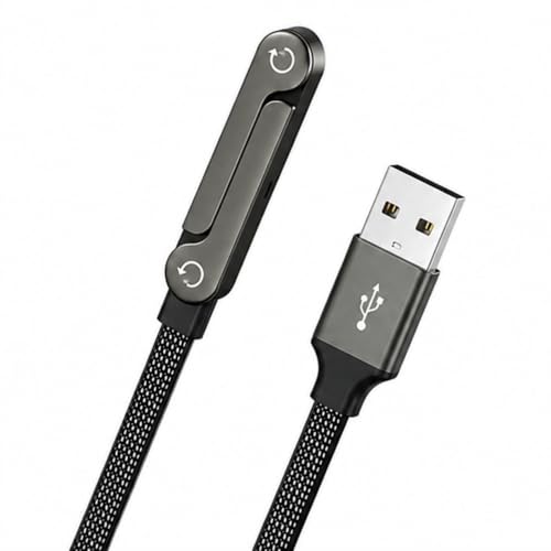 Image of GrunX USB A to USB C Fast Charging Cable with Foldable Metal Stand, 65W USB-A to Type C Cable, Nylon Braided Data Sync Cable for Smartphones, Tablets, Laptops & USB-C Devices