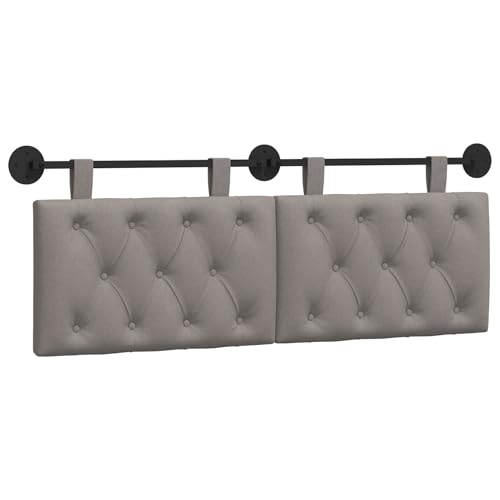 vidaXL Cabecera Colgante Taupé 130 x 55 x 7 cm Tela, Cabecero Rectangular de Tela para Dormitorio, diseño Moderno Colgante, Respaldo Acogedor y Suave, eficiente en Espacio