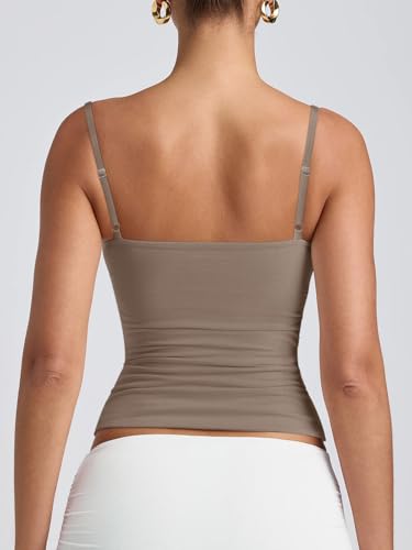 Image of PINKMSTYLE Women's Basic Double Lined Scoop Neck Tank Tops Adjustable Cami Tank Summer Sleeveless Tops