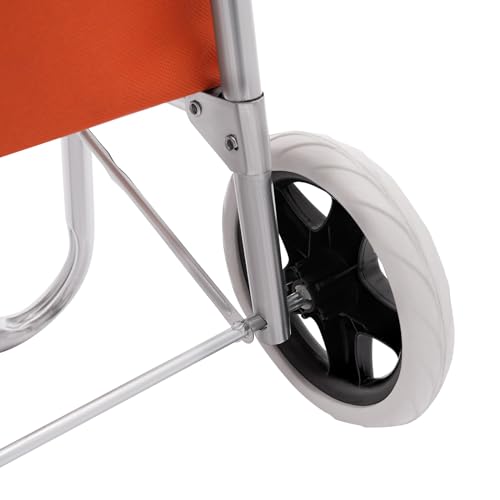Einkaufstrolley Treppensteiger, Trolly Einkaufswagen Klappbar und belastbar bis 25 kg, 3in1 Trolley Sackkarre & Umhängetasche (Orange) – Bild 7