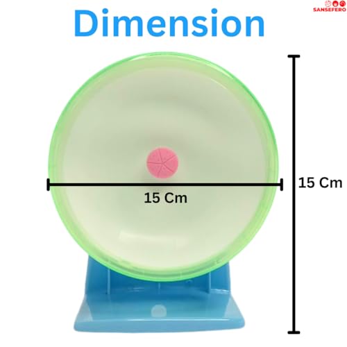 Image of SANSEFERO 6 inch Hamster Silent Spinner /Jogging Cum Exercise Wheel with Adjustable Stand for Hamster /Dwarf /Gerbil /Mice /Mouse (Random Colour)
