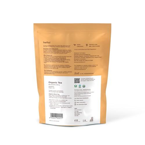 Pure & Sure Organic Black Tea Powder | 100% Certified Organic Assam Leaves | Steam-Sterilized | Sustainably Sourced | 250 g