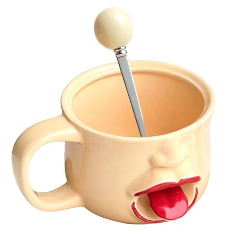 Taza interactiva con lengua cerámica para oficina y mesa 2